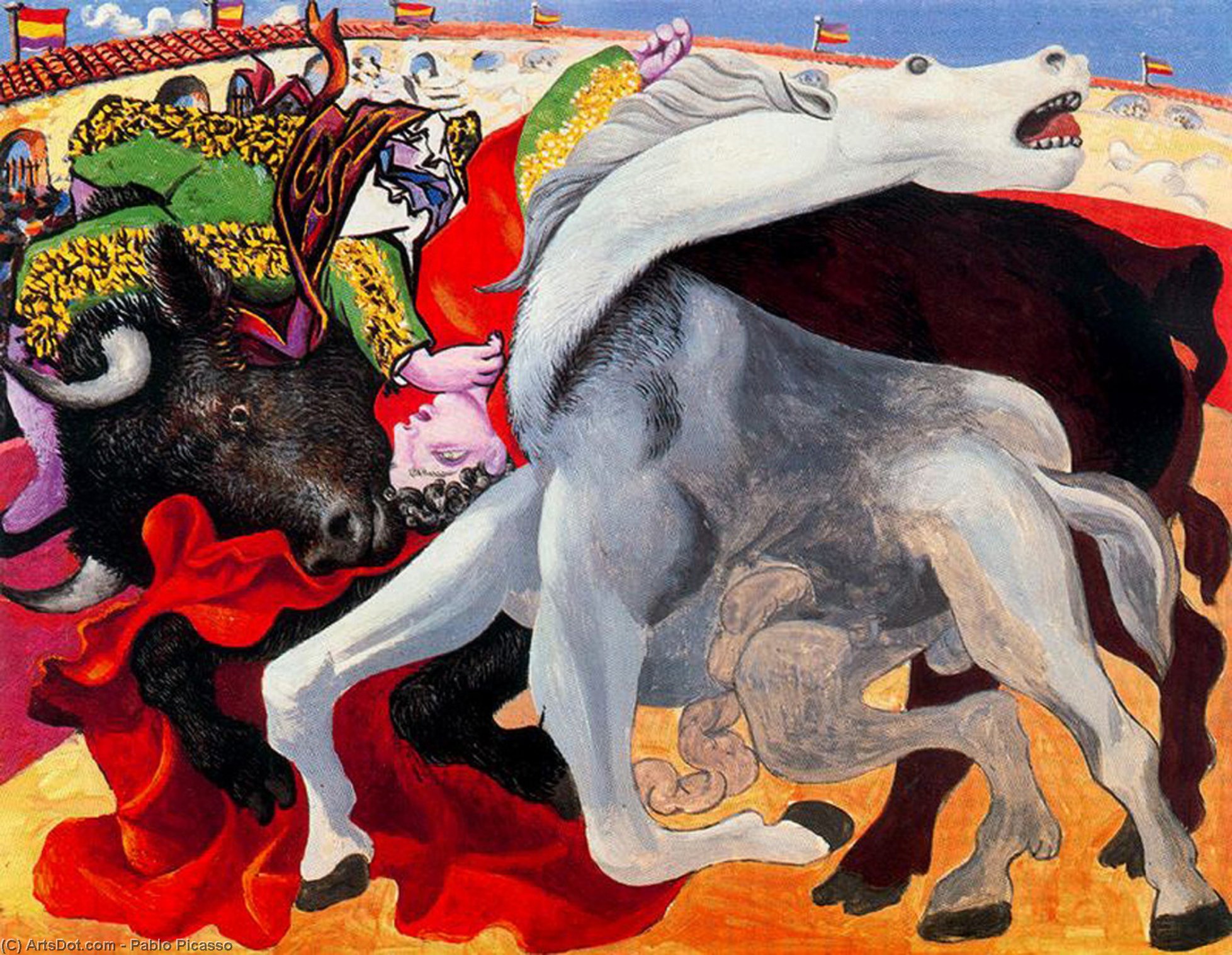 Bullfight, The Death Of The Torero — Pablo Picasso