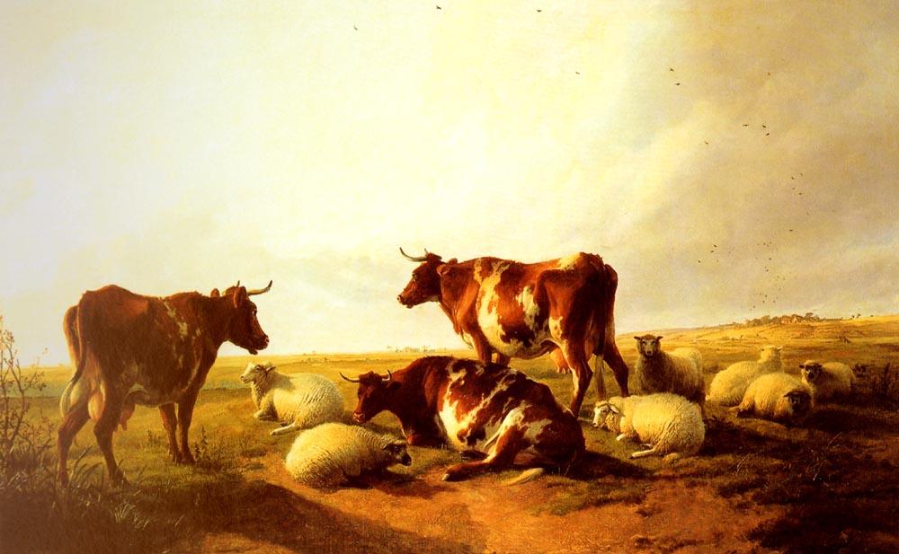 Cattle And Sheep In A Landscape — Tomas Sidni Kuper