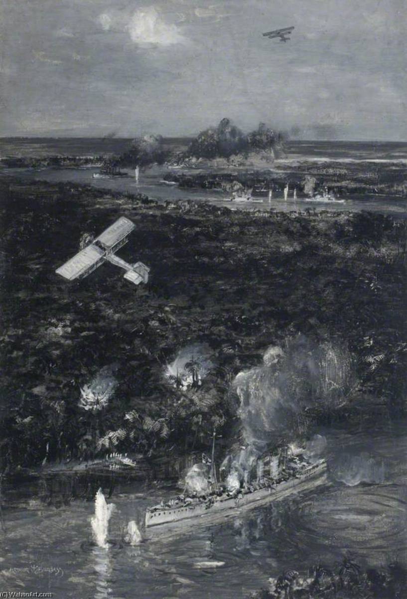 Hms 'mersey' And Hms 'severn' Firing On Sms 'koenigsberg' — Arthur James Wetherall Burgess