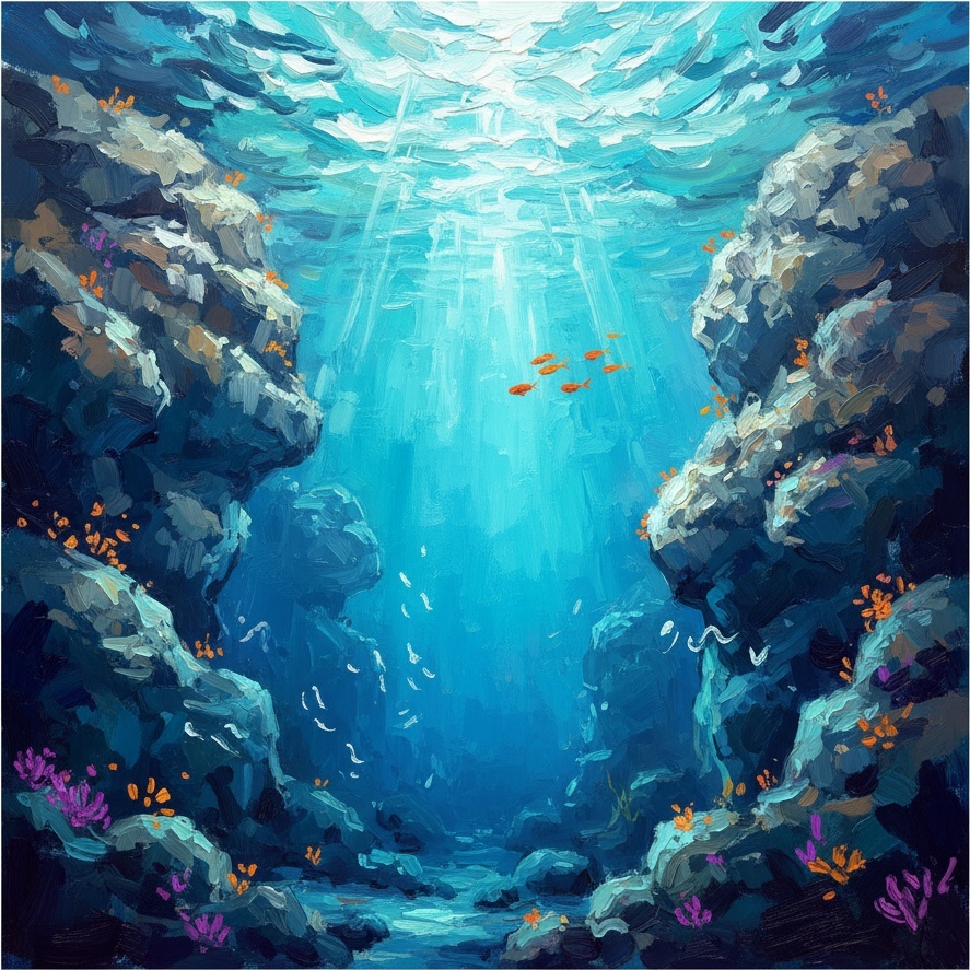 Eternal Descent Into The Luminous Abyss Of A Silent Oceanic Sanctuary — Christian Noiret