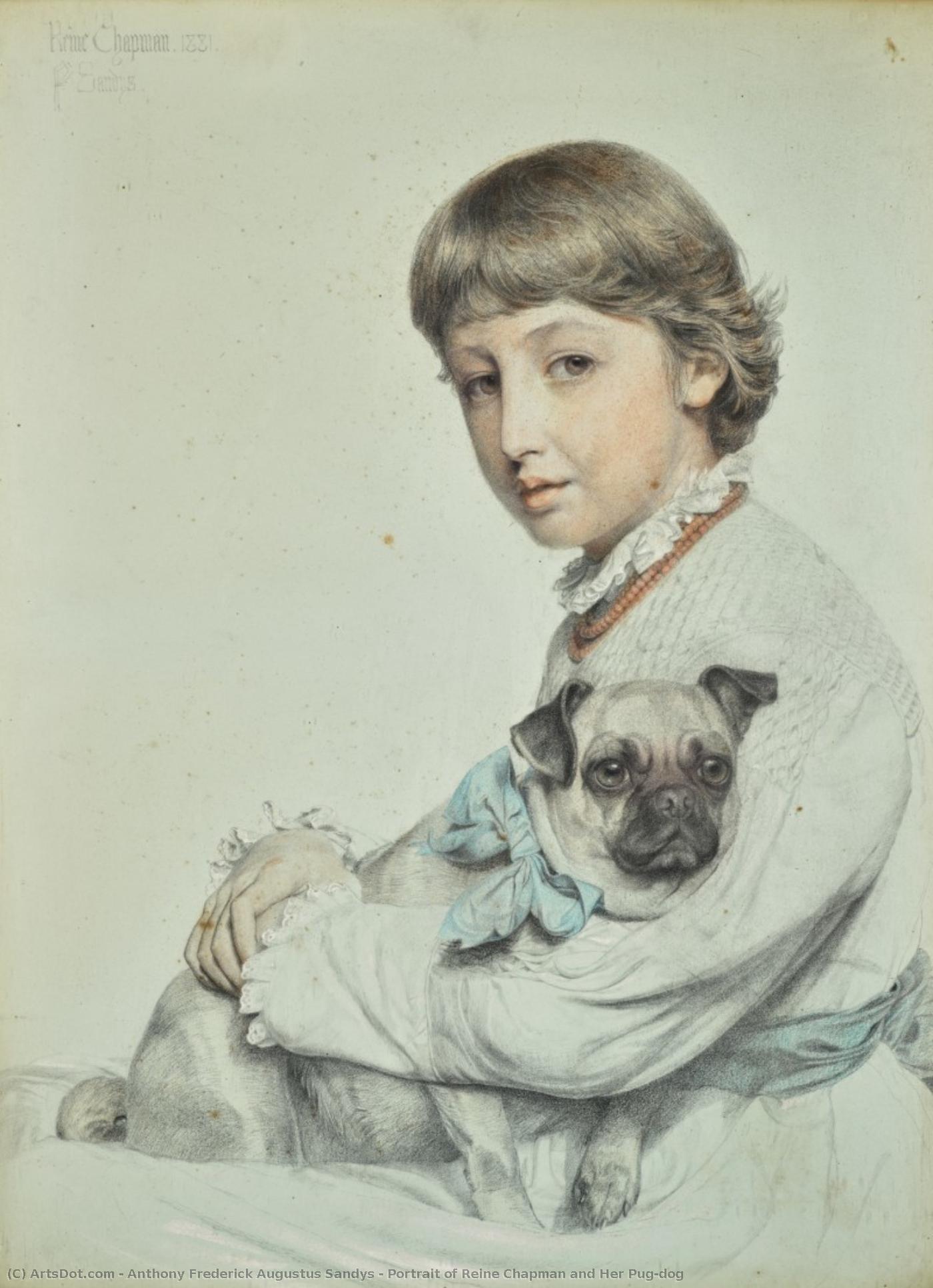 Portrait Of Reine Chapman And Her Pug-dog — Anthony Frederick Augustus Sandys