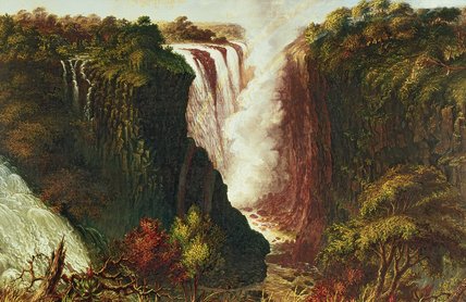 Victoria Falls From Western End Of Chasm — Thomas Baines