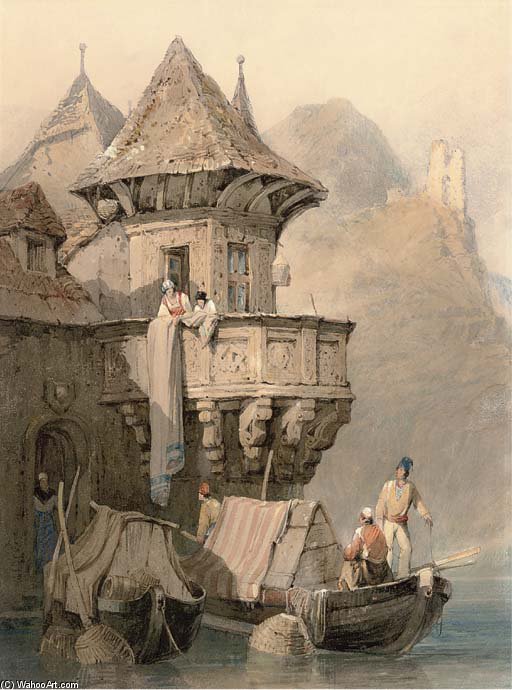 Merchants Selling Their Wares On The Italian Lakes — Samuel Prout