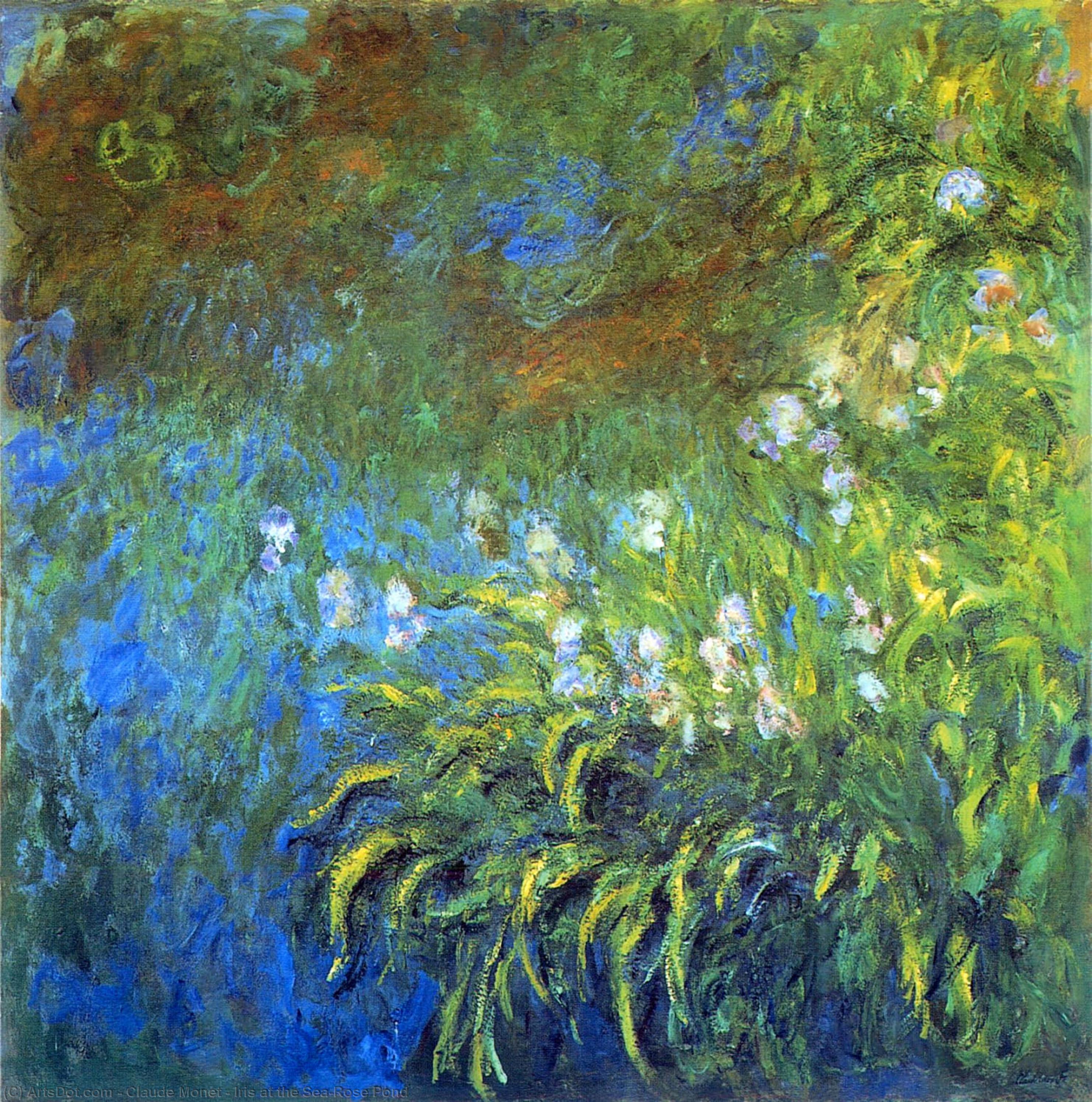 Iris At The Sea-rose Pond — Claude Monet