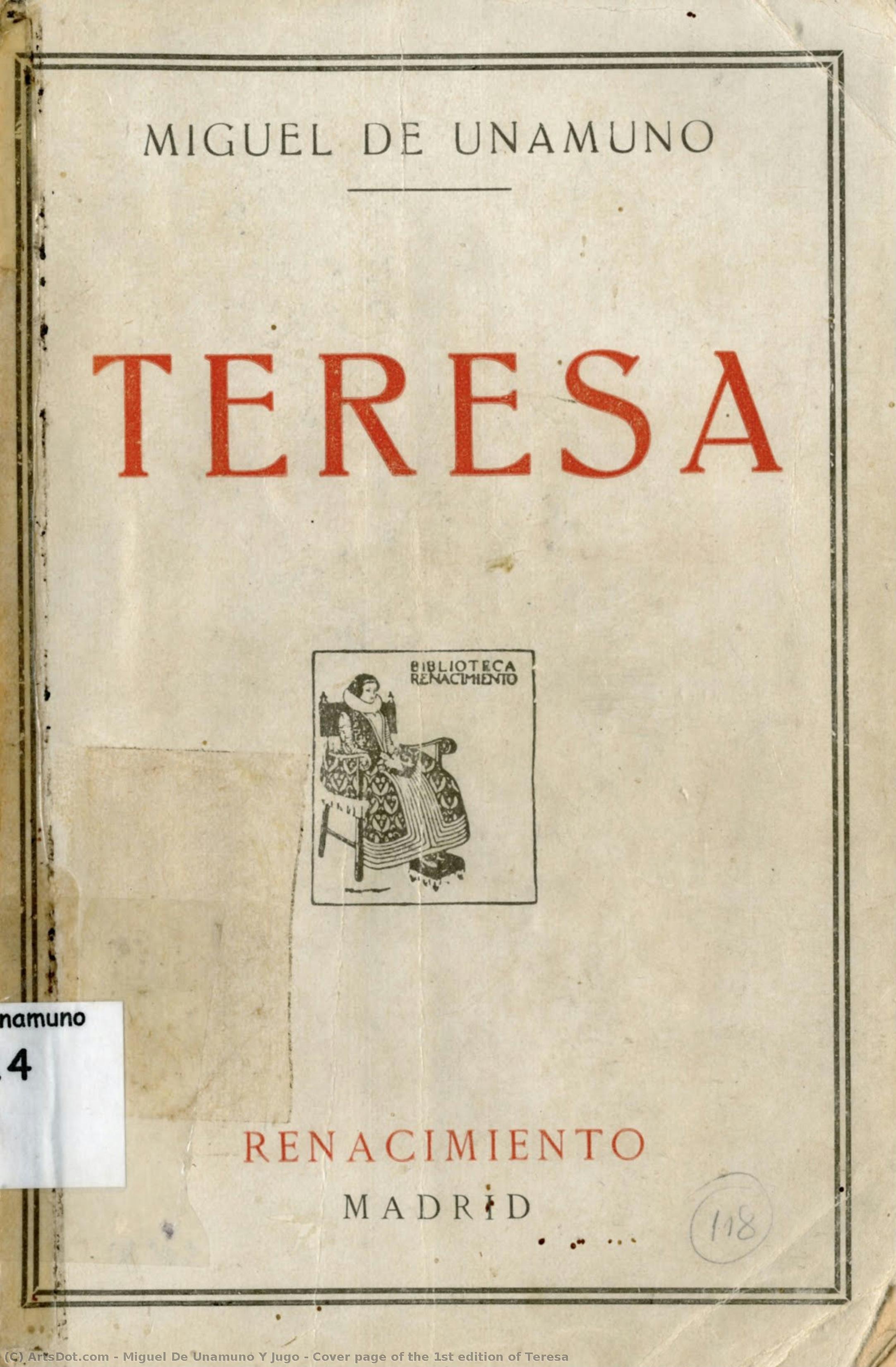 Cover Page Of The 1st Edition Of Teresa — Miguel De Unamuno