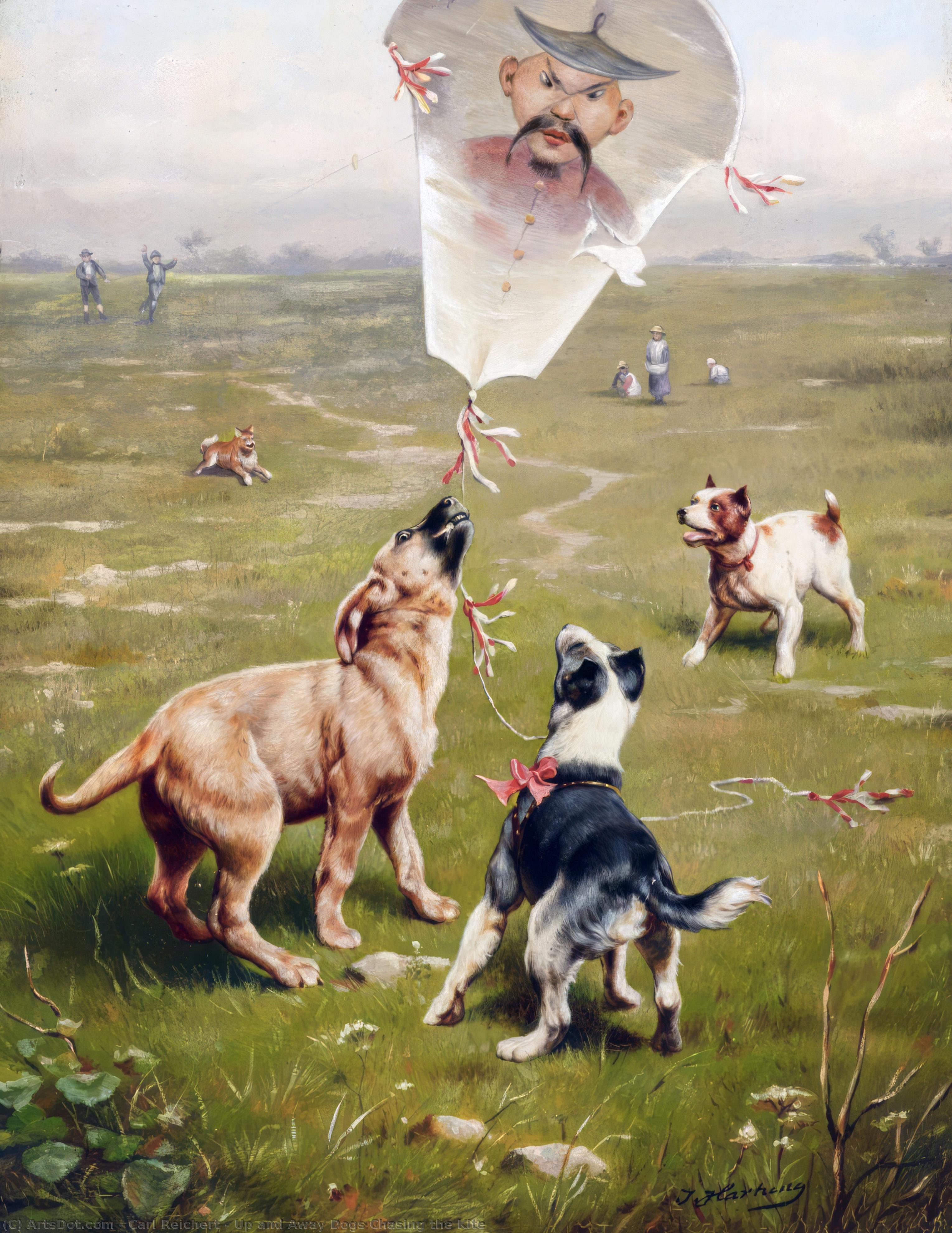 Up And Away Dogs Chasing The Kite — Carl Reichert