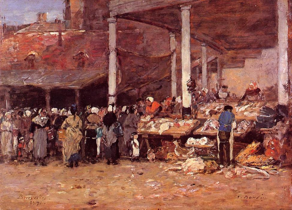 Brussels - The Old Fish Market — Eugène Louis Boudin