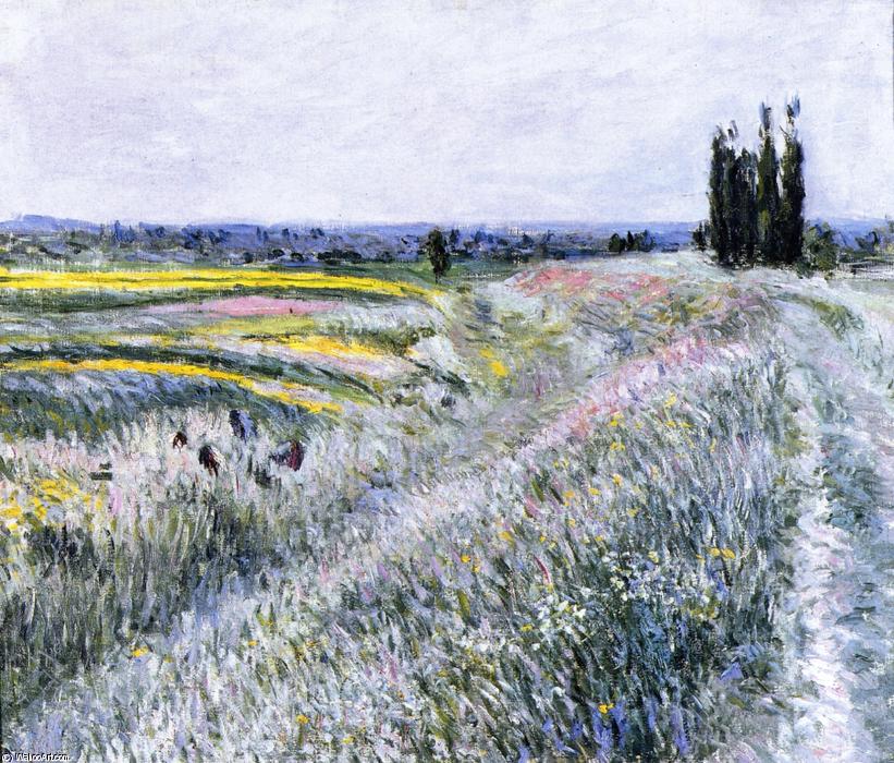 The Plain At Gennevilliers, Group Of Poplars — Gustave Caillebotte
