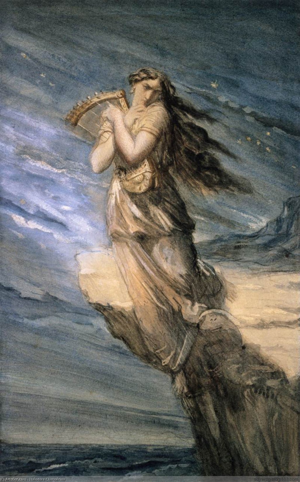 Sappho Leaping Into The Sea From The Leucadian Promontory — Teodor Šaseri