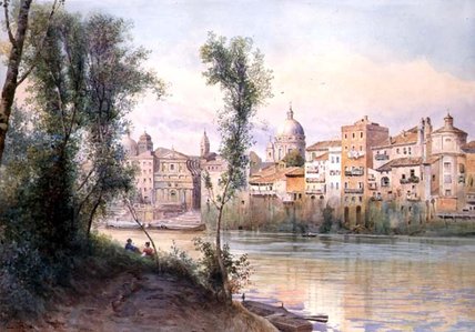 View Of The Porto Di Ripetta Dai Prati, Rome — Ettore Roesler Franz