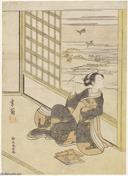 Poem By Saigyô Hôshi — Suzuki Harunobu