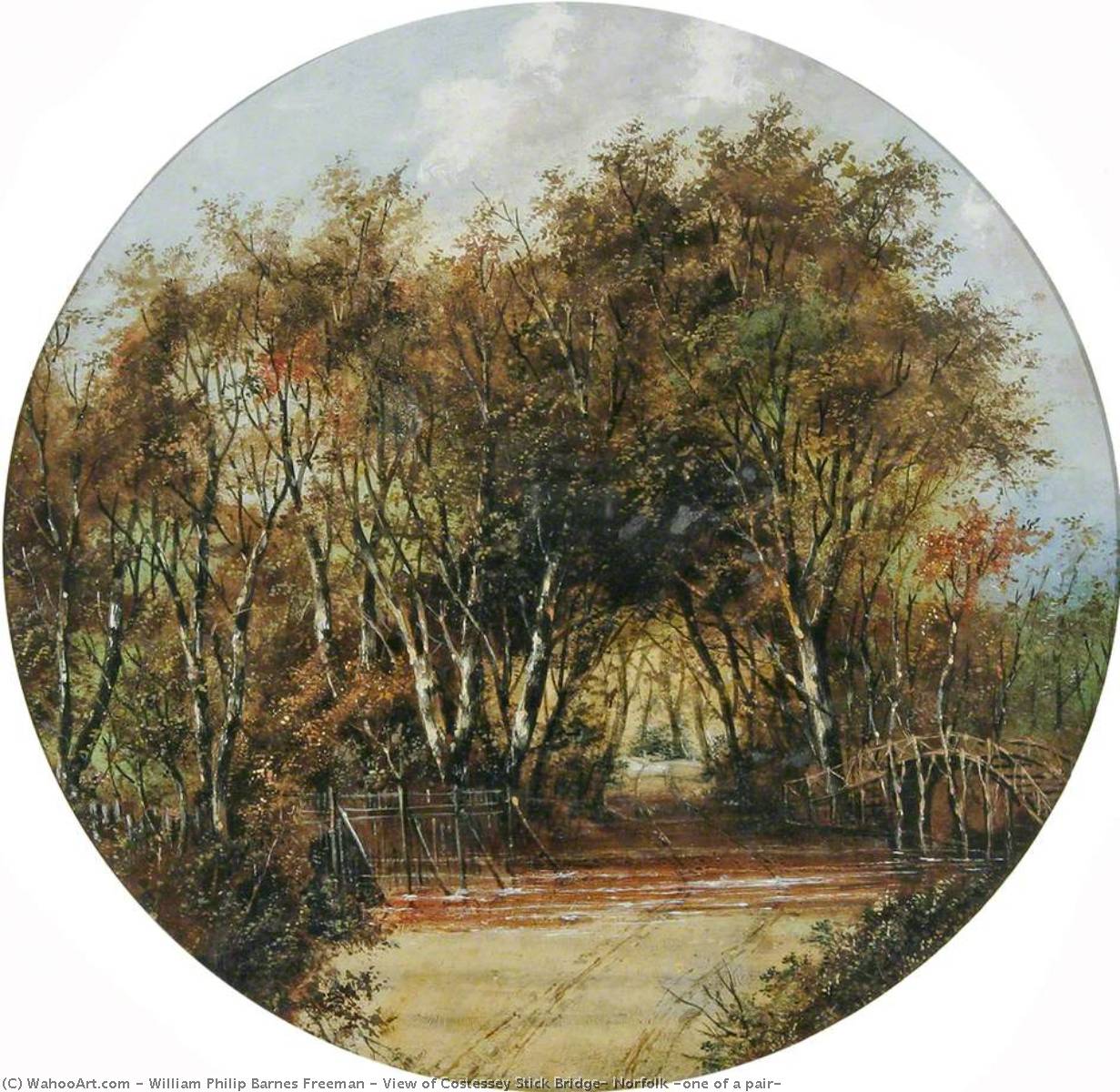 View Of Costessey Stick Bridge, Norfolk (one Of A Pair) — William Philip Barnes Freeman