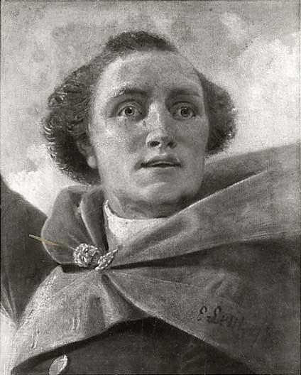 Head Of An Officer Of The Revolutionary War , (painting) — Emanuel Gottlieb Leutze