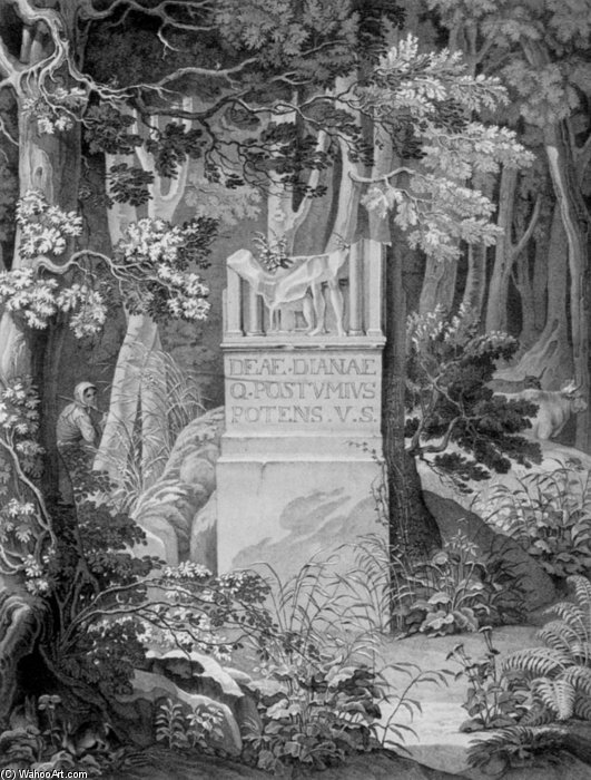 Roman Statue Of Diana In Bollendorf — Anton (alban) Ramboux