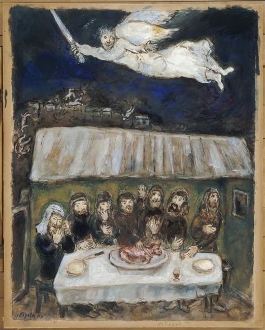 The Israelites Are Eating The Passover Lamb — Марк Шагал