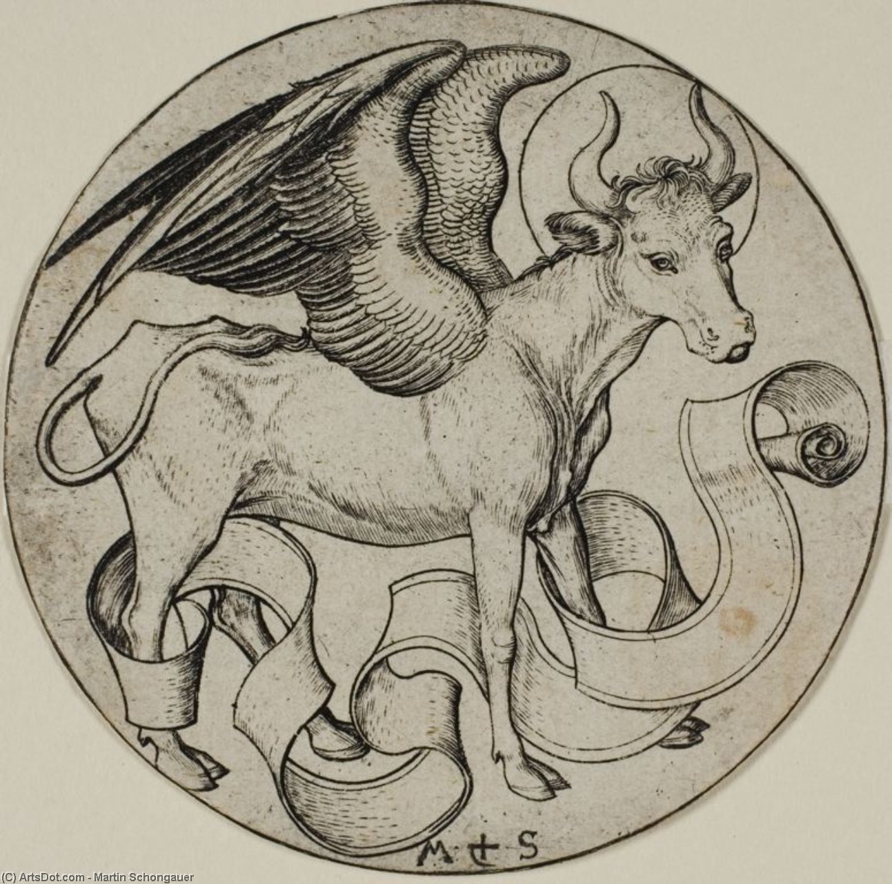The Ox Of St Luke — Martin Schongauer