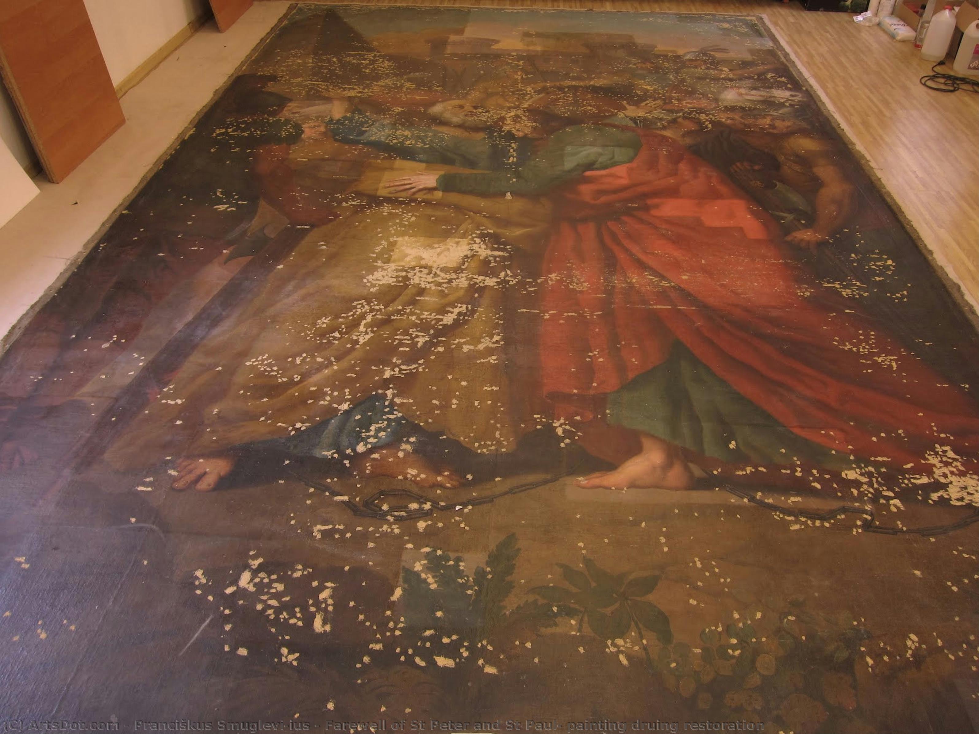Farewell Of St Peter And St Paul, Painting Druing Restoration — Pranciškus Smuglevičius