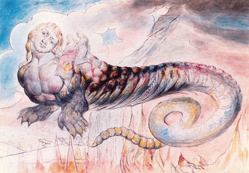 Geryon Transporting Dante And Virgil To Malasbolsas — William Blake