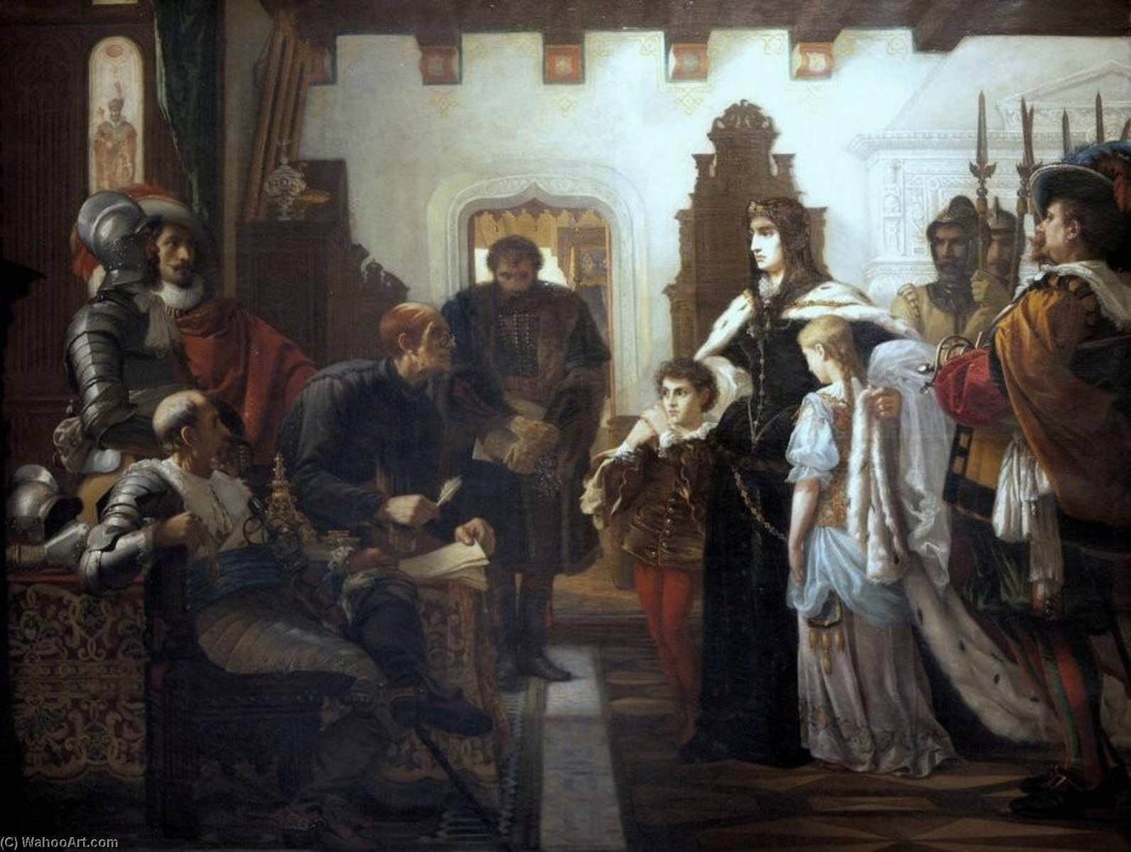 Ilona Zrínyi Before The Investigating Judge — Viktor Madarász