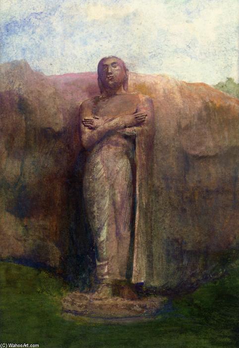 Colossal Statue Of Ananda, Near The Ruined City Of Pollanarua, Ceylon, 1891 — John La Farge
