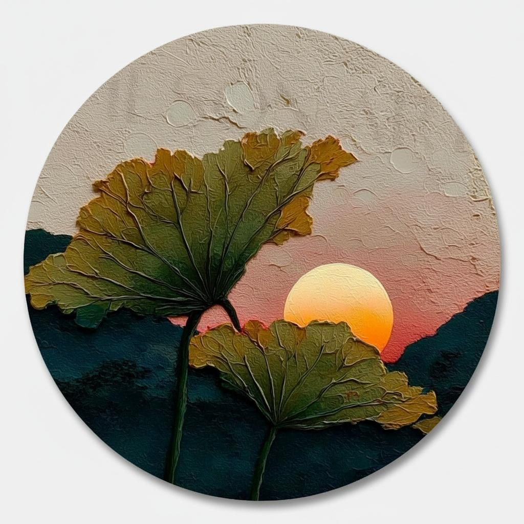 Primordial Radiance: A Singular Impasto Tondo Of Earthy Shadows And Amber Light — David Moreau