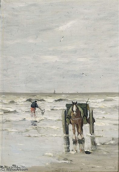 A Shellfisher On The Beach — Gerhard Arij Ludwig Morgenstje Munthe
