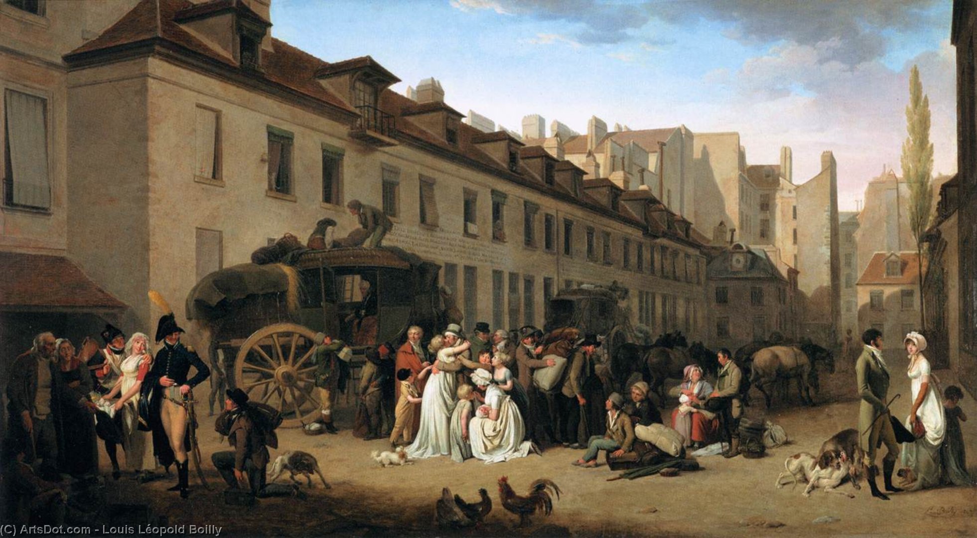 The Arrival Of A Stage-coach In The Courtyard Of The Messageries — Lui Leopold Boji