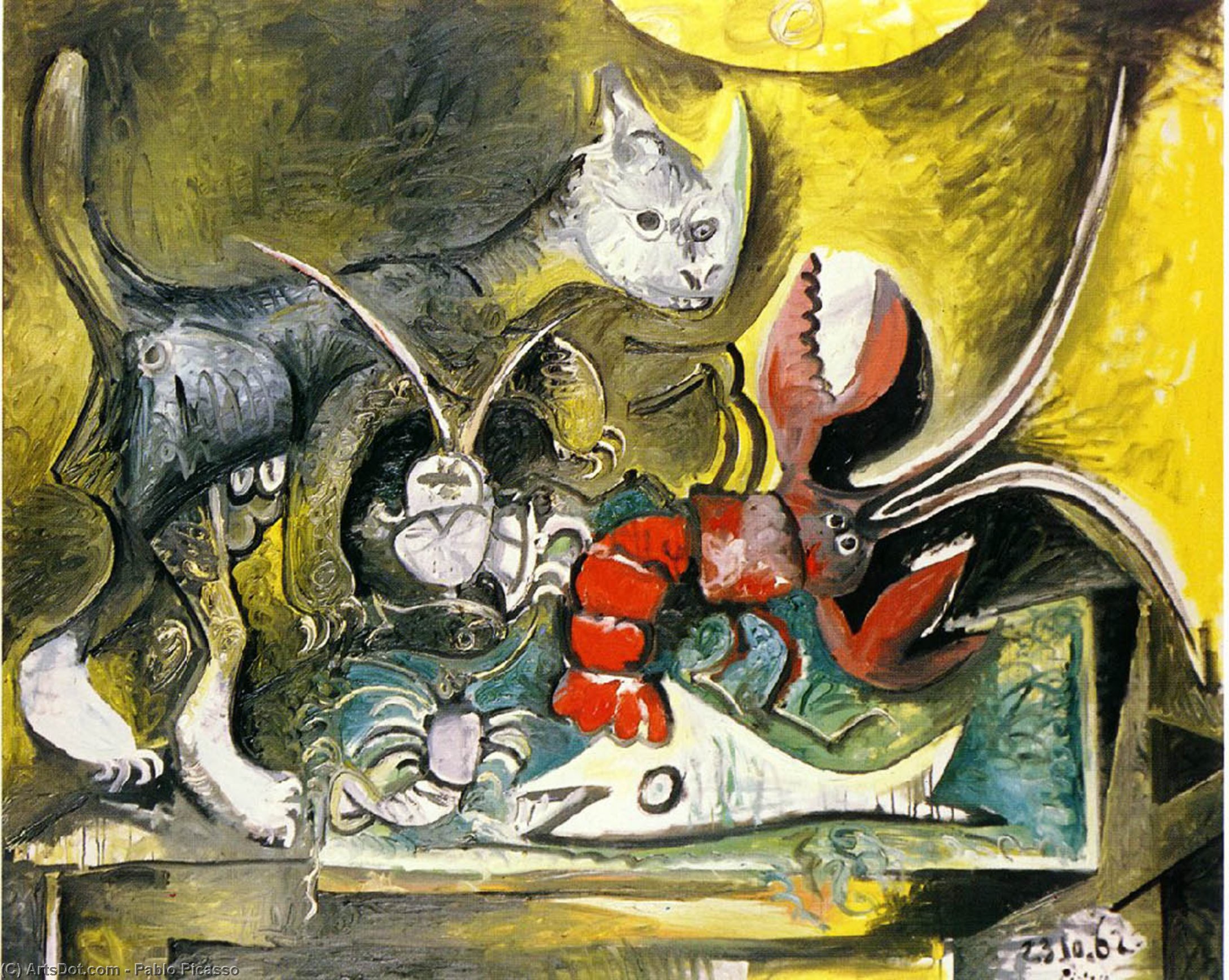Still Life With Cat And Lobster — Pablo Picasso