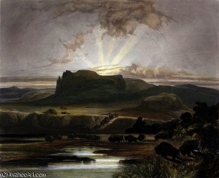 Remarkable Hills On The Upper Missouri, — Karl Bodmer