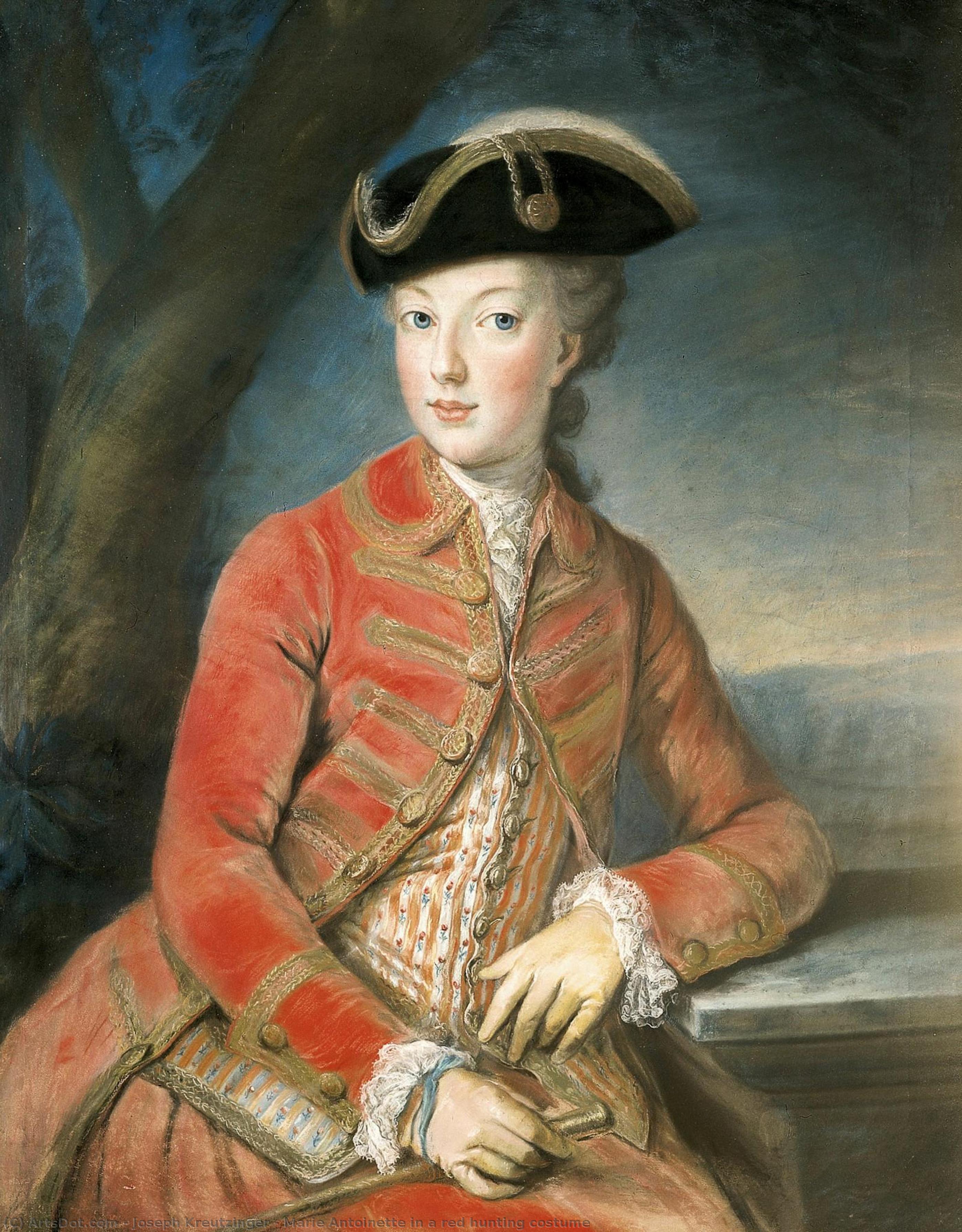 Marie Antoinette In A Red Hunting Costume — Joseph Kreutzinger