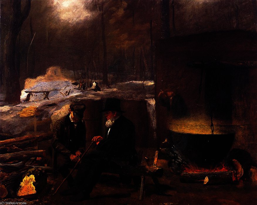 At The Camp - Spinning Yarns And Whittling — Jonathan Eastman Johnson