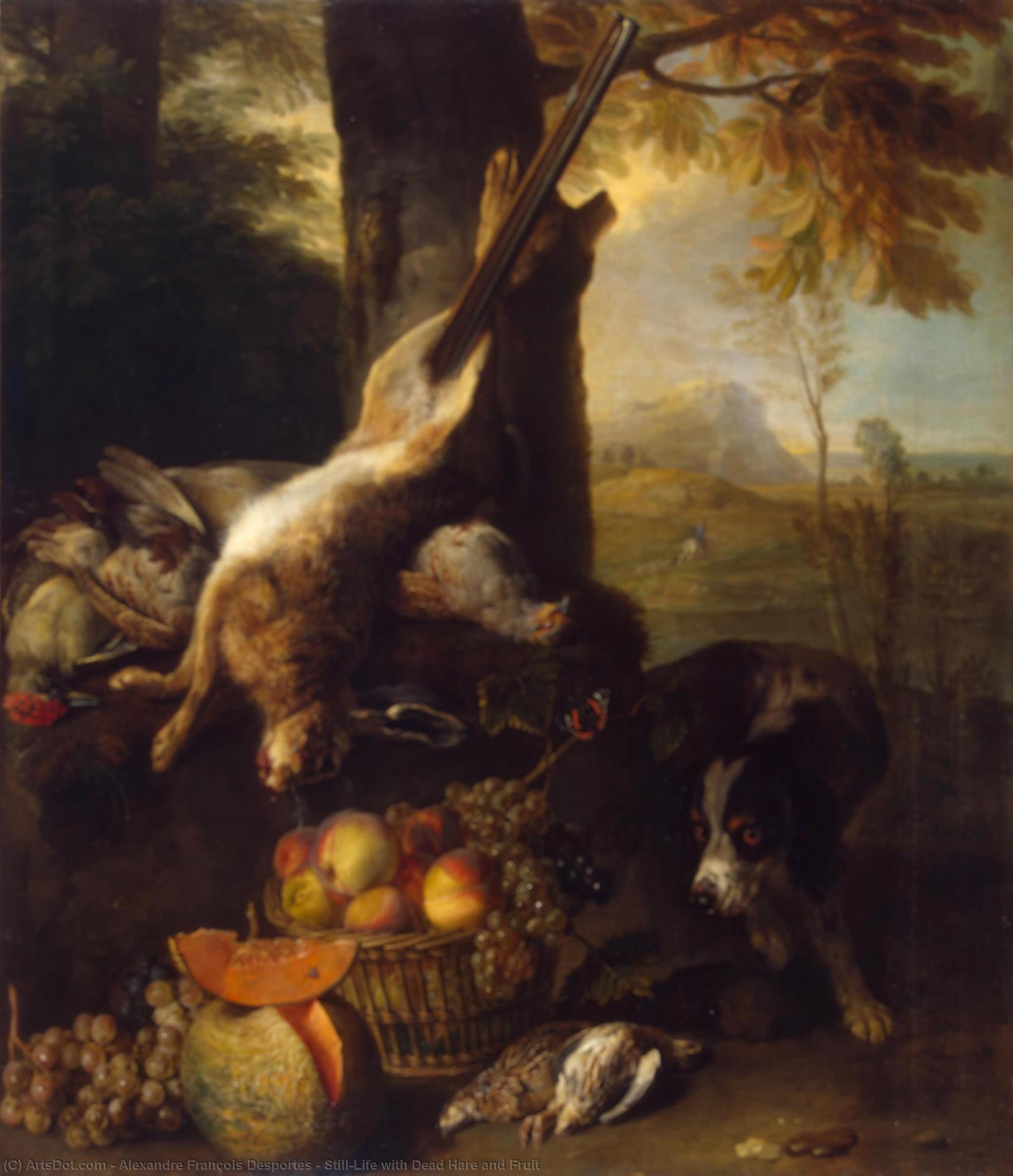 Still-life With Dead Hare And Fruit — Alexandre François Desportes