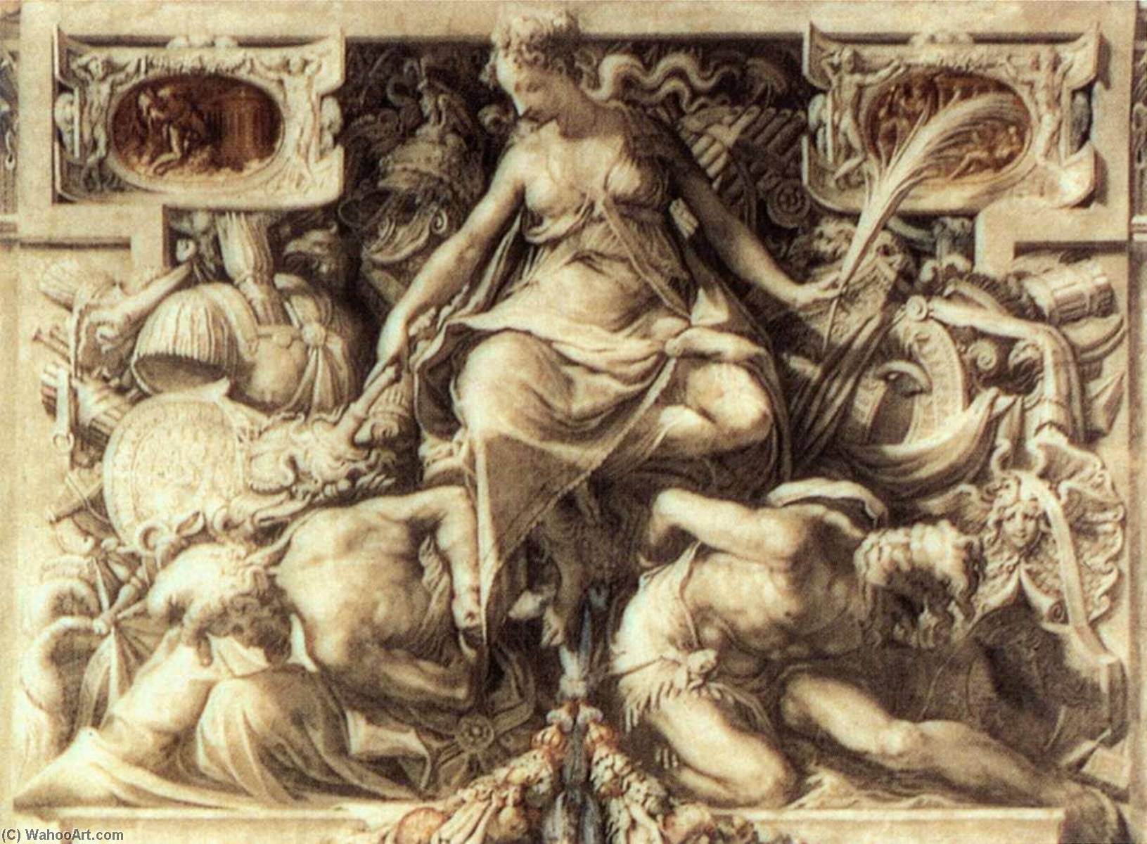 English Allegory Of Peace Burning Arms — Francesco De' Rossi