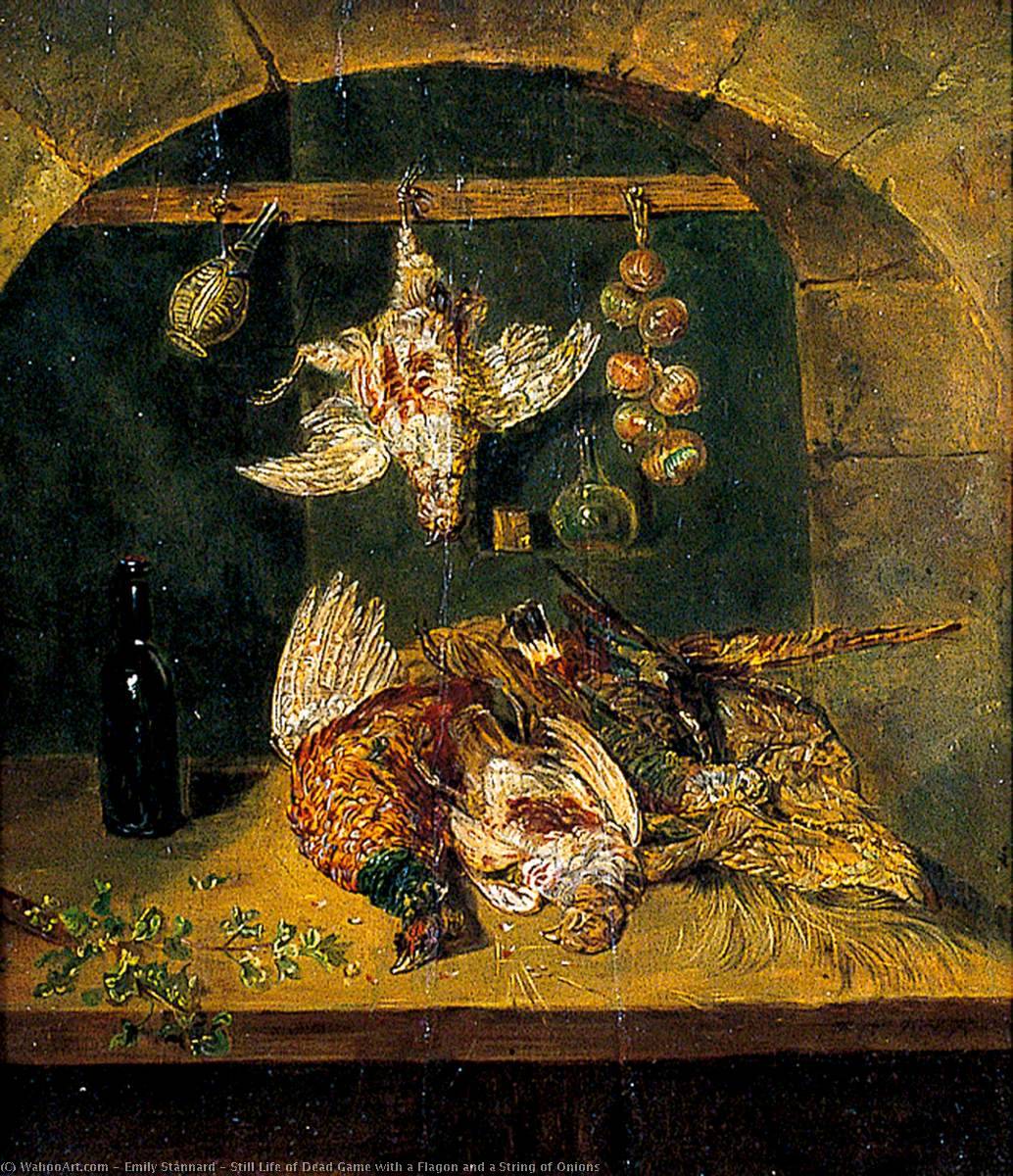 Still Life Of Dead Game With A Flagon And A String Of Onions — Emily Stannard