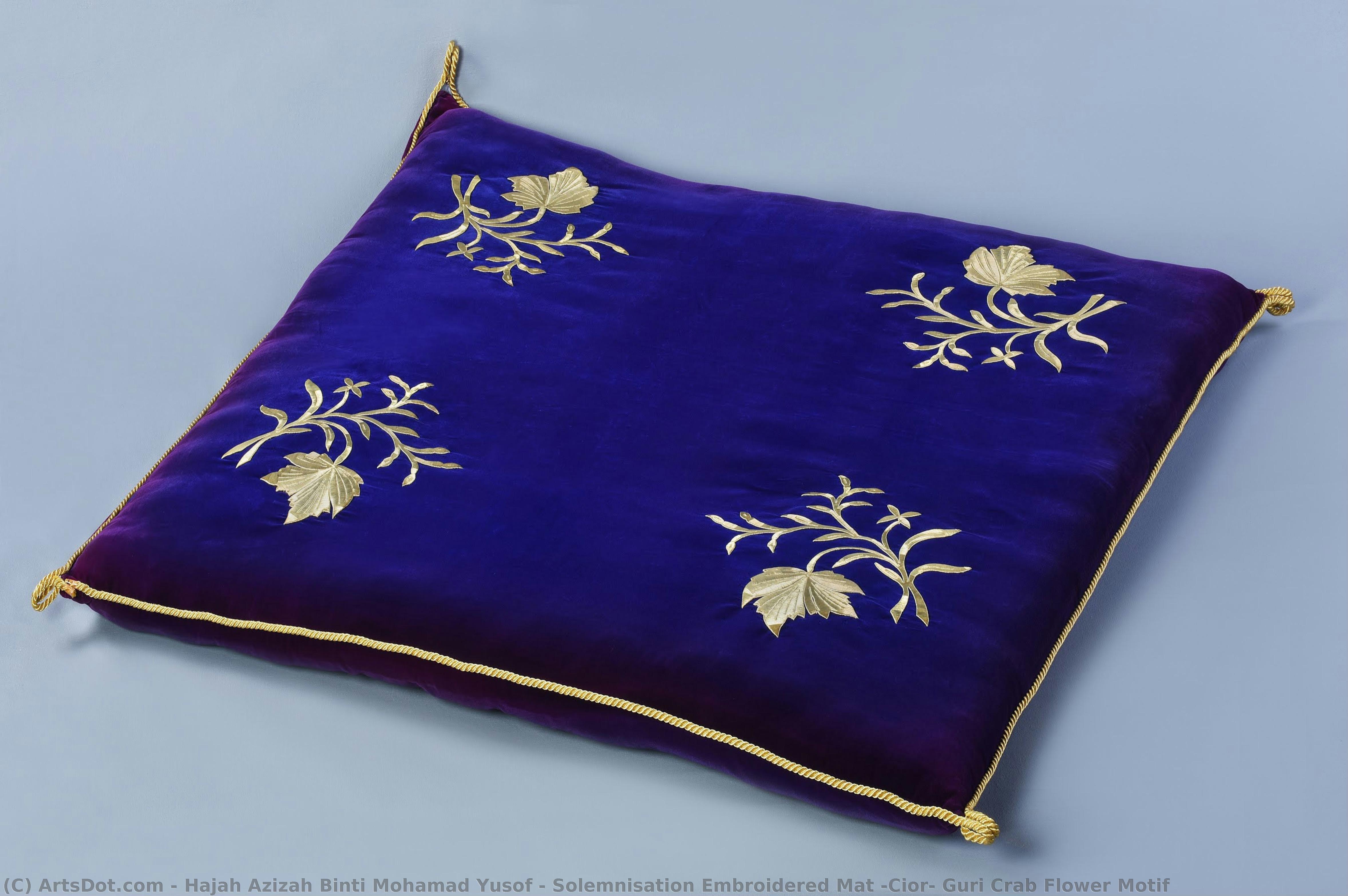 Solemnisation Embroidered Mat (cior) Guri Crab Flower Motif — Hajah Azizah Binti Mohamad Yusof