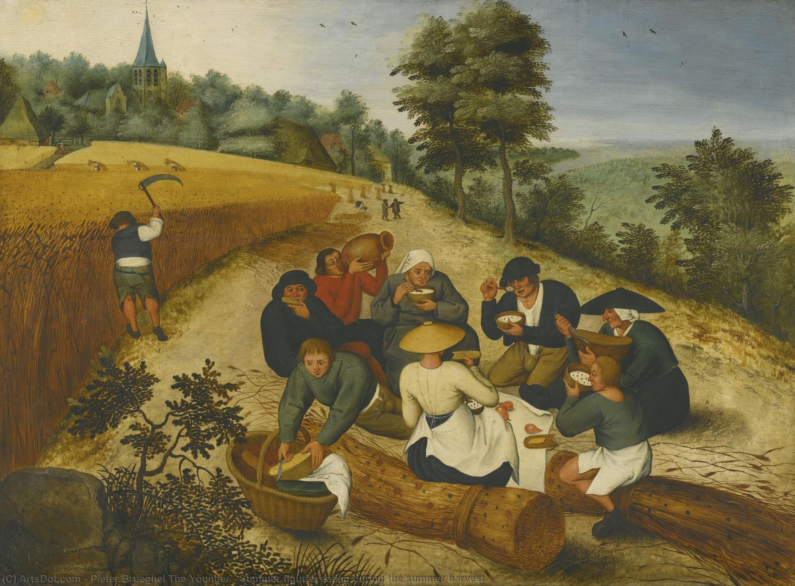 Summer Figures Eating During The Summer Harvest — Pieter Brueghel The Younger