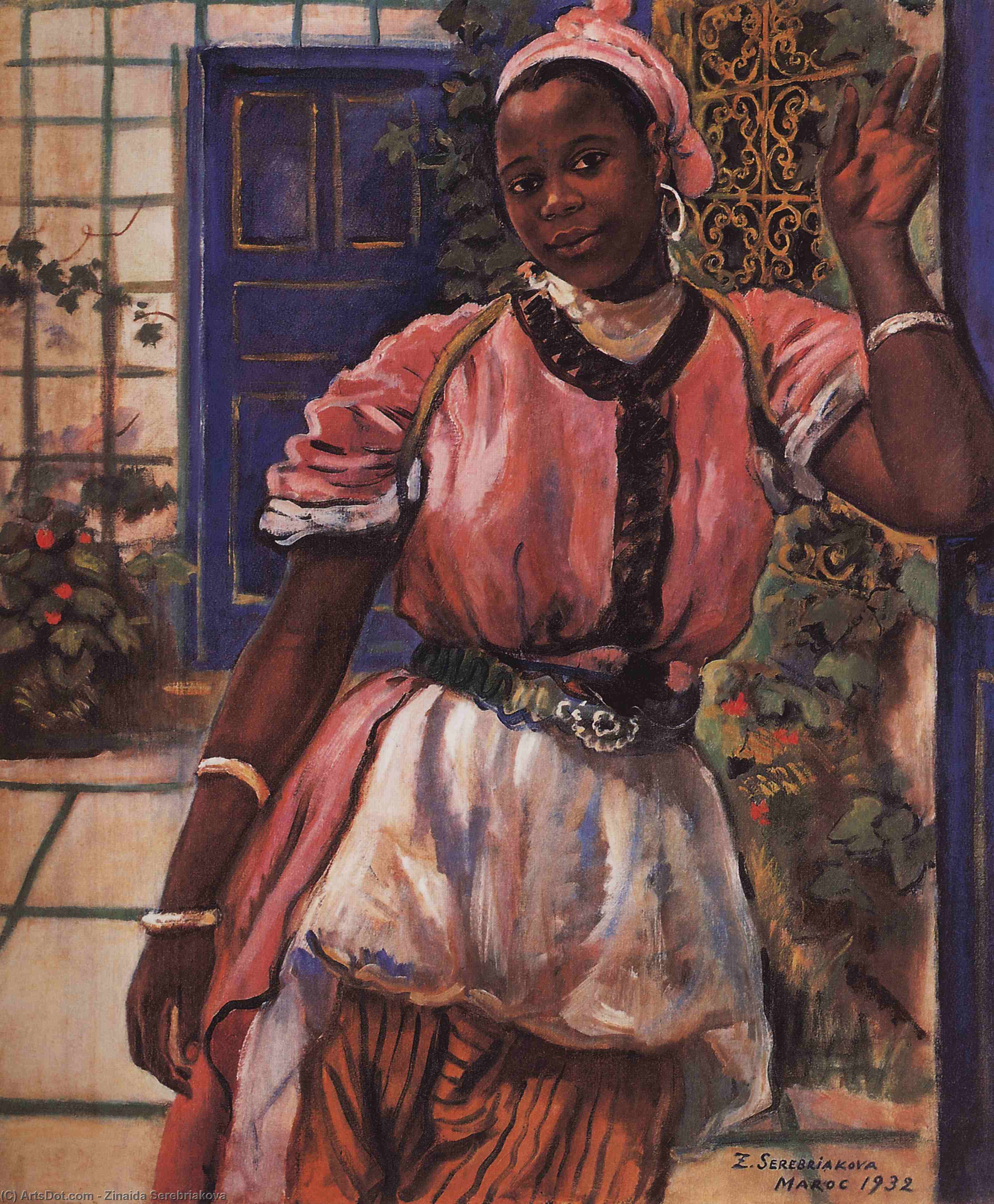 Moroccan Woman Wearing A Pink Dress — Зинаида Серебрикова
