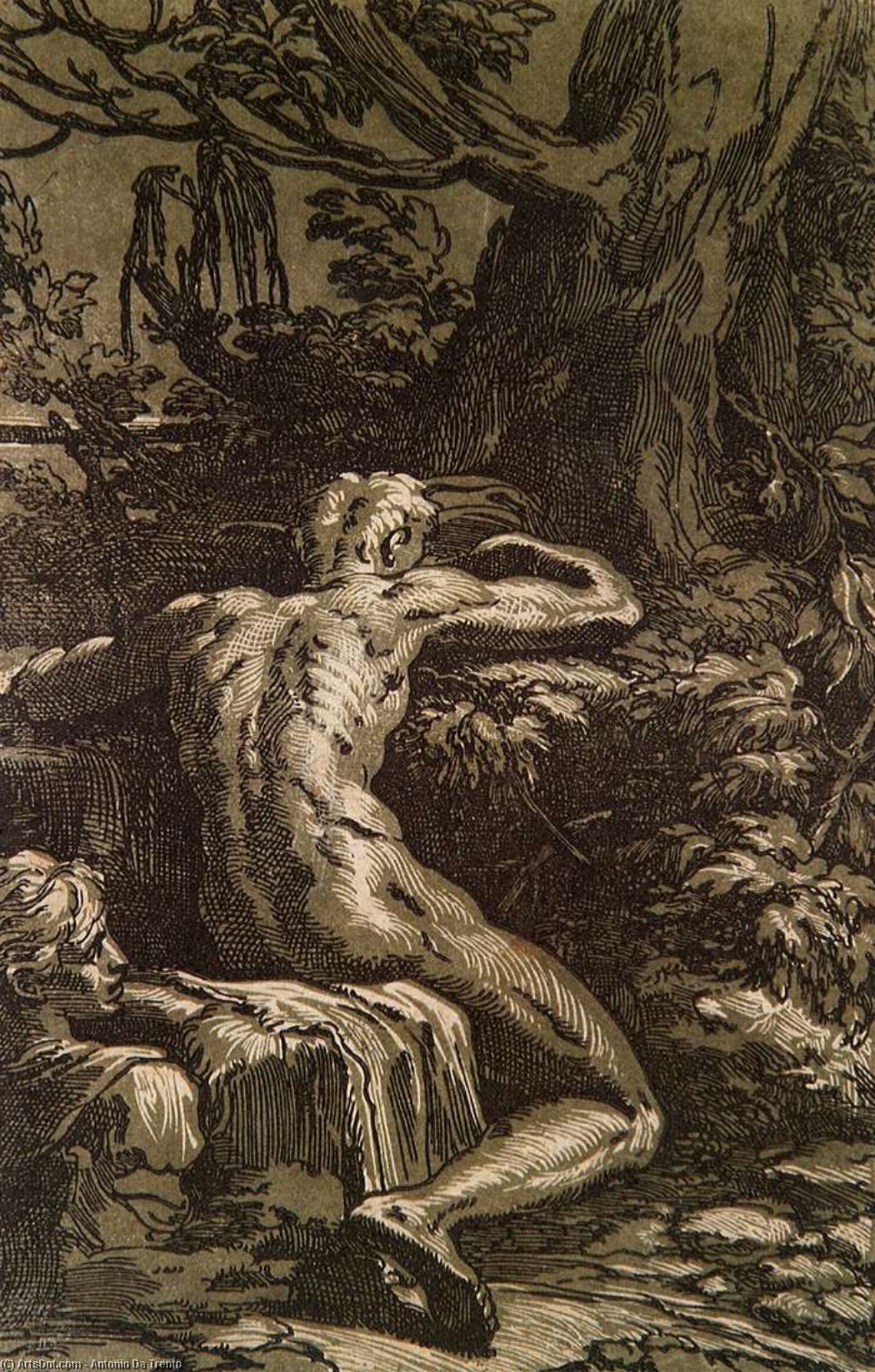 Nude Man In A Landscape — Antonio Da Trento