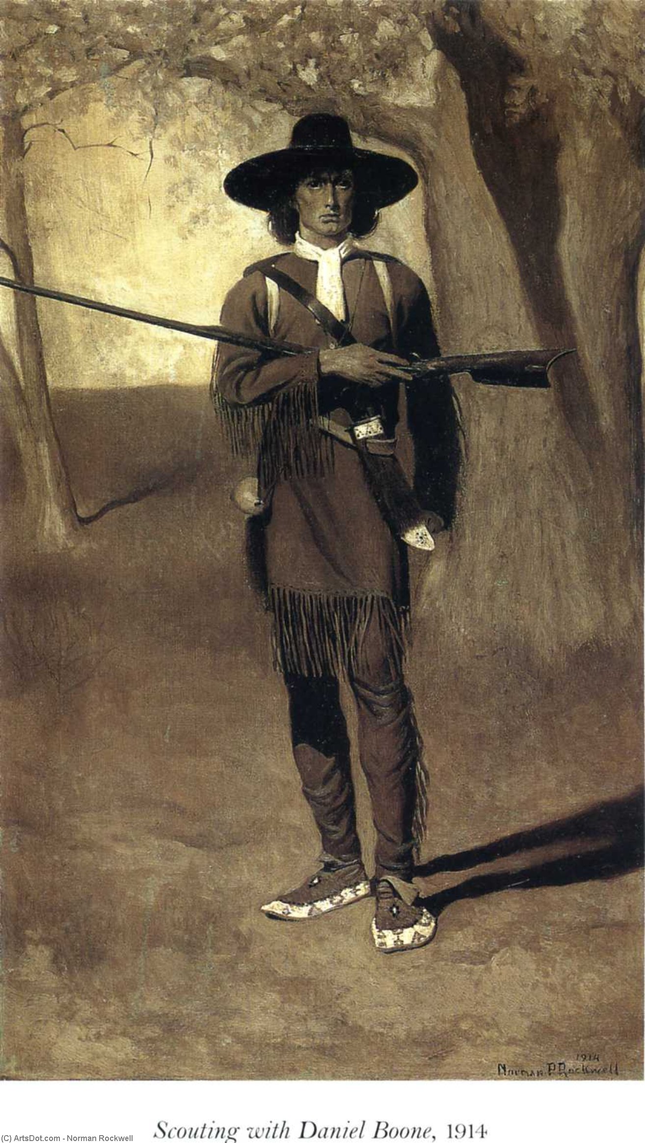 Scouting With Daniel Boone — Норман Роквел