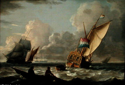 A Dutch Admiralty Yacht And Other Shipping — Charles Martin Powell