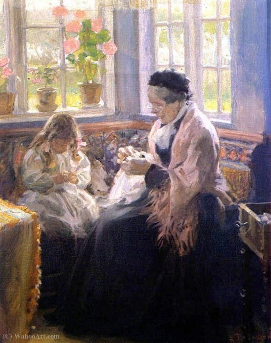 The Artist's Mother And Daughter — Laurits Tuxen