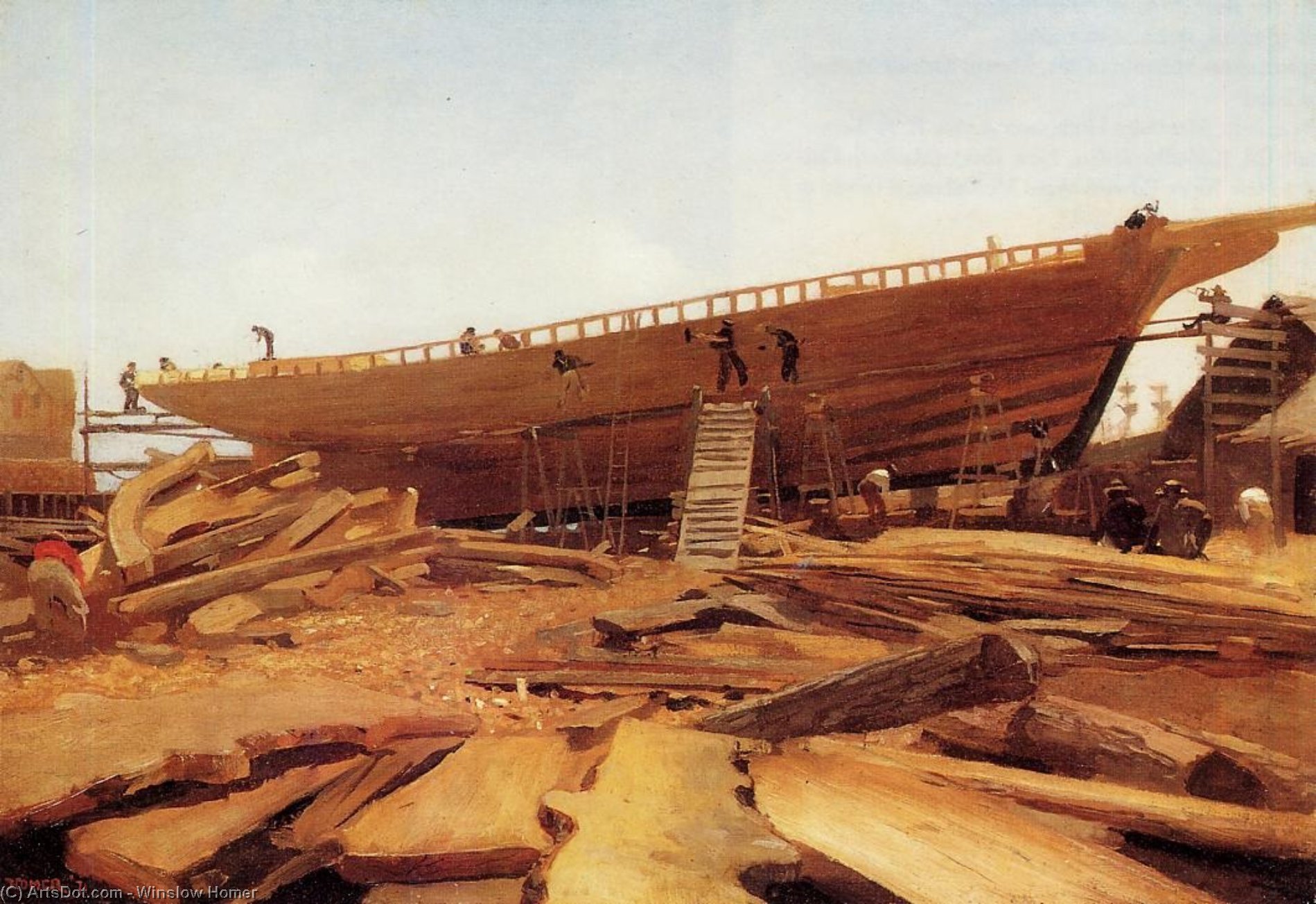Shipbuilding At Gloucester (also Known As Shipyard At Gloucester) — Винслоу Хомер