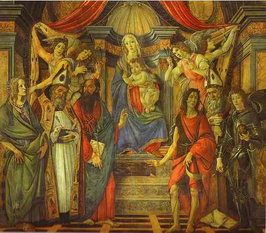 Virgin And Child With Four Angels And Six Saint — Sandro Botticelli