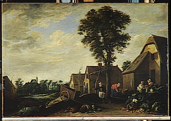 Paysage Villageois Avec Cour De Ferme, Legumes Et Fruits — David Teniers Der Jüngere