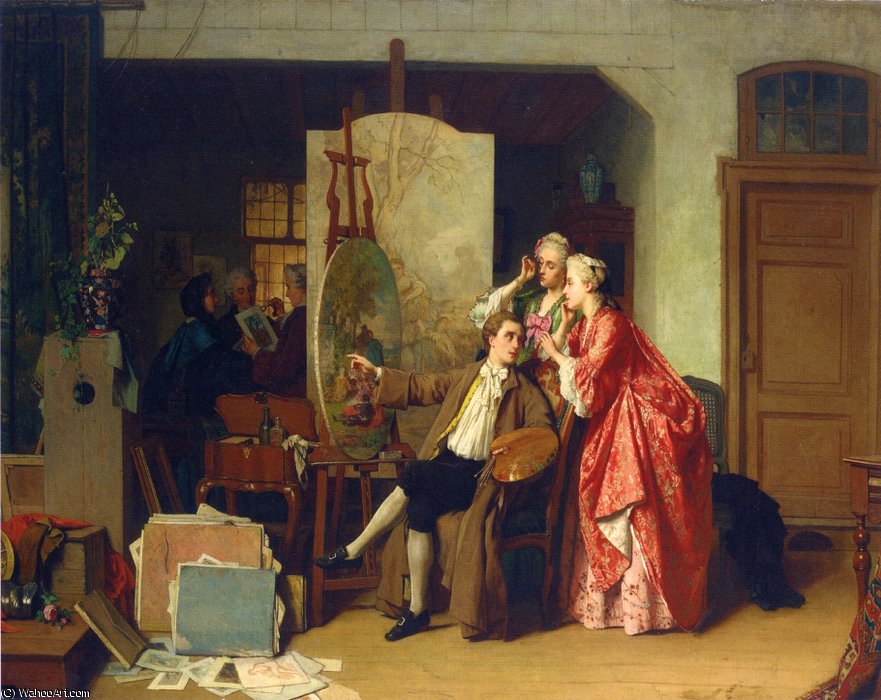 A Visit To Watteau-s Studiio — Jean Carolus
