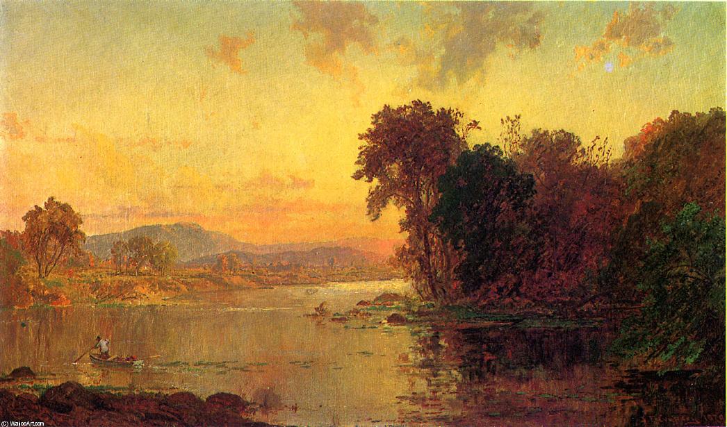 Fisherman In Autumn Landscape — Jasper Francis Cropsey