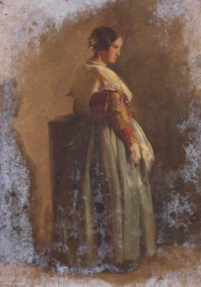 Portrait Of A Woman In A Red And Green Dress — Thomas Stuart Smith
