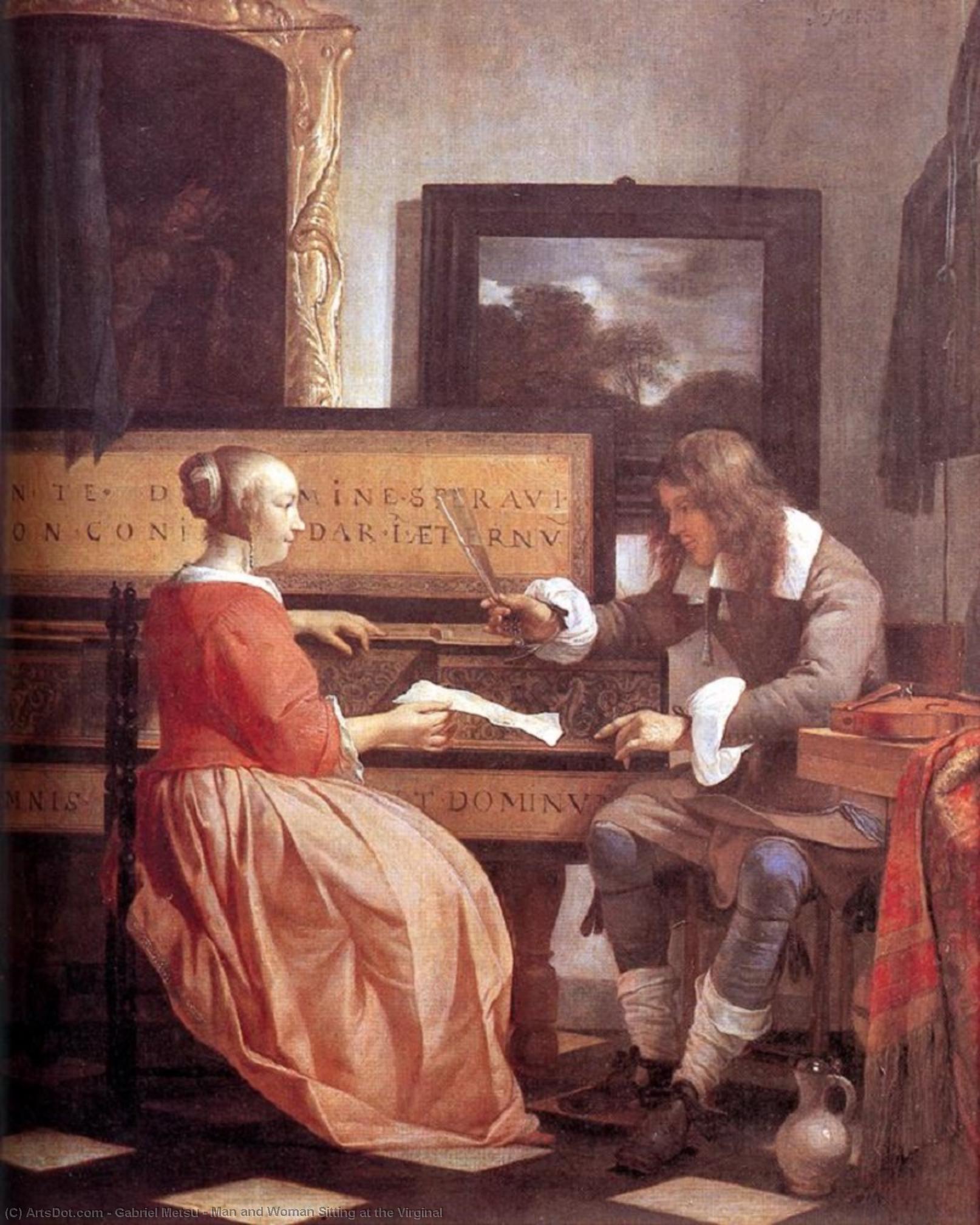 Man And Woman Sitting At The Virginal — Gabriel Metsu