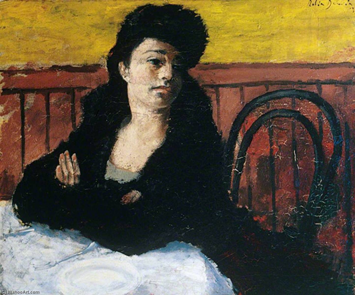A Girl Seated At A Table — Robin Darwin