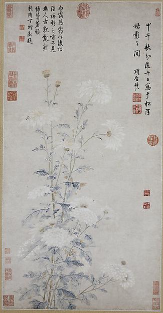 明 清 項聖謨 白菊圖 軸 White Chrysanthemums — Xiang Shengmo